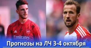 Прогнозы на 2 тур Лиги Чемпионов 3-4 октября 2023